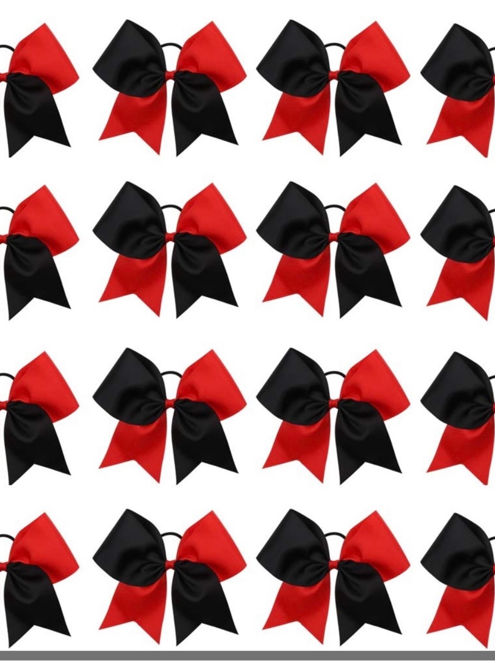Red and Black Double Bow Hair Ties